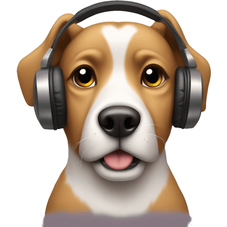 Dog listening to music  emoji