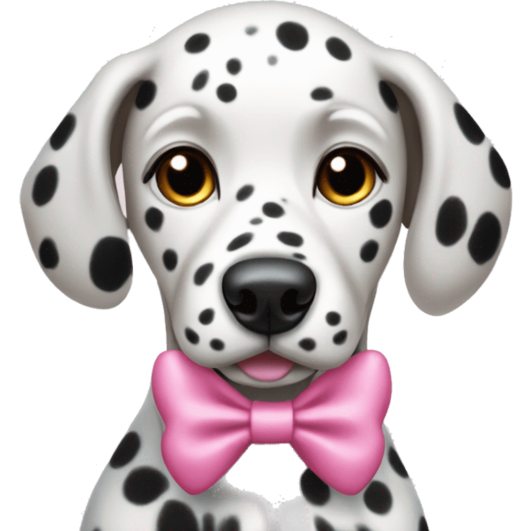 Dalmatian dog with pink bow emoji