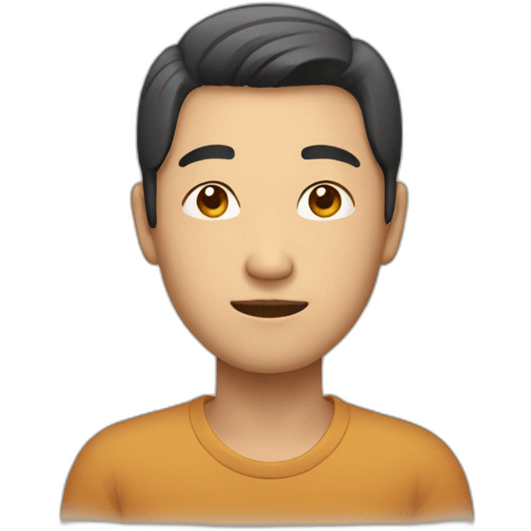 asian man with middle part emoji