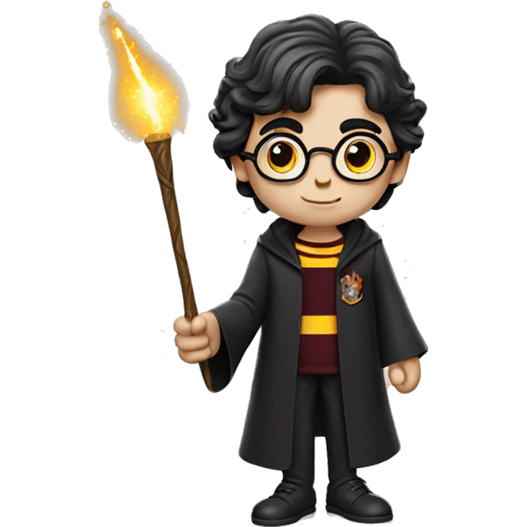 harry potter holds wand emoji