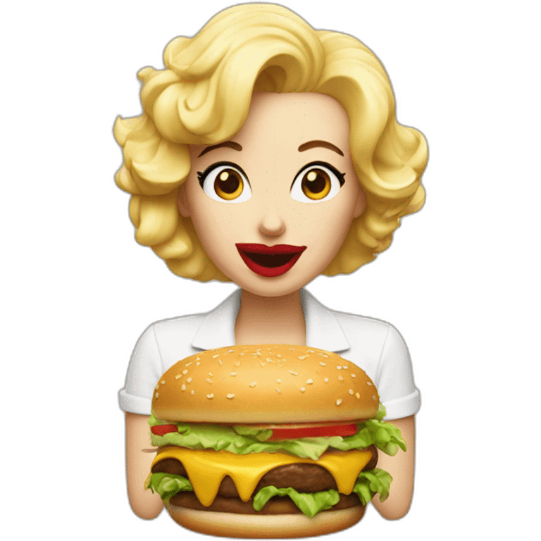 Marilyn eat burger emoji