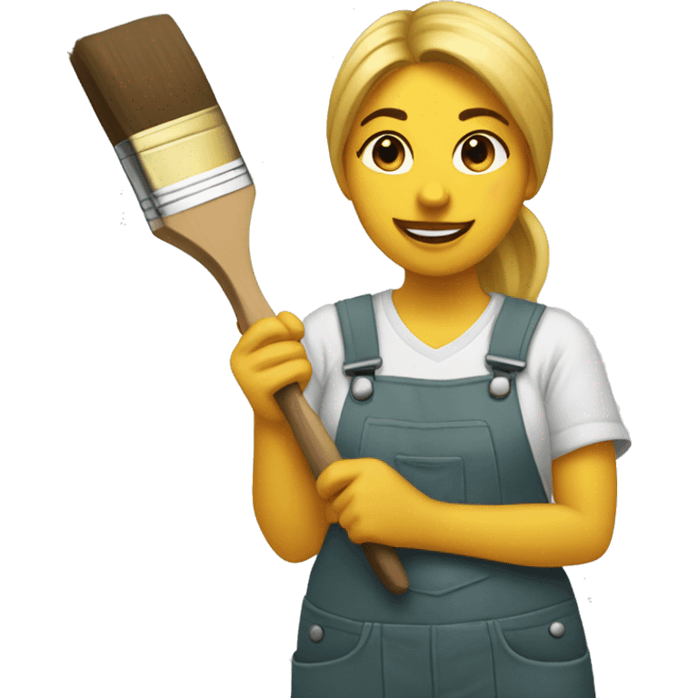 Female painter with a brush emoji