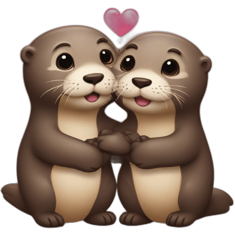 Two otters in love emoji