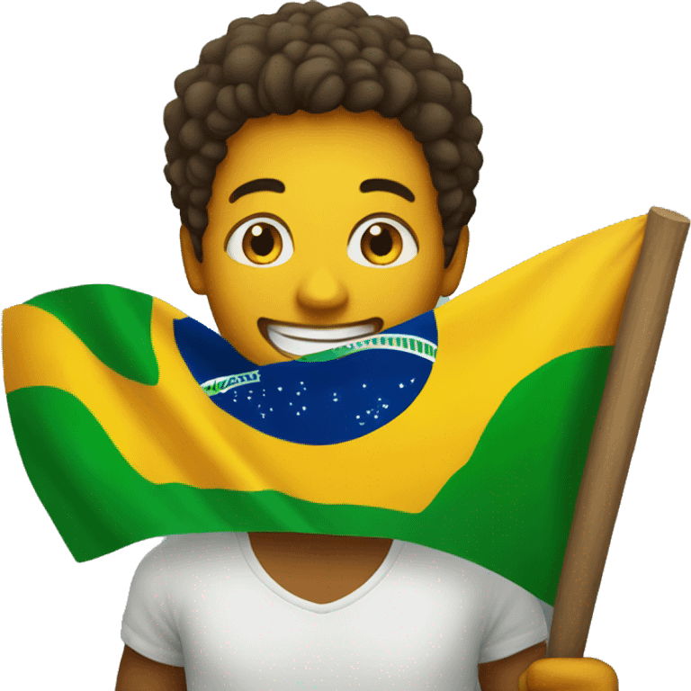 Brazil holding orange flag emoji