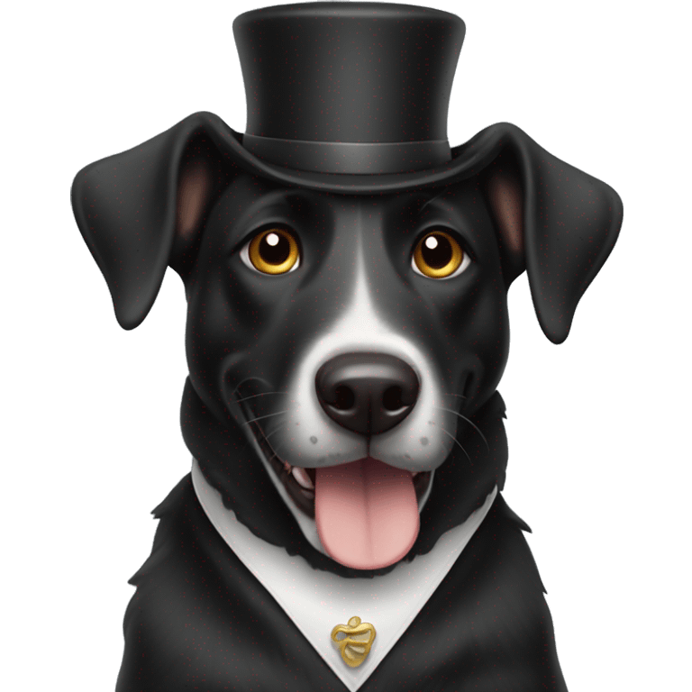 Happy black dog rabbi emoji