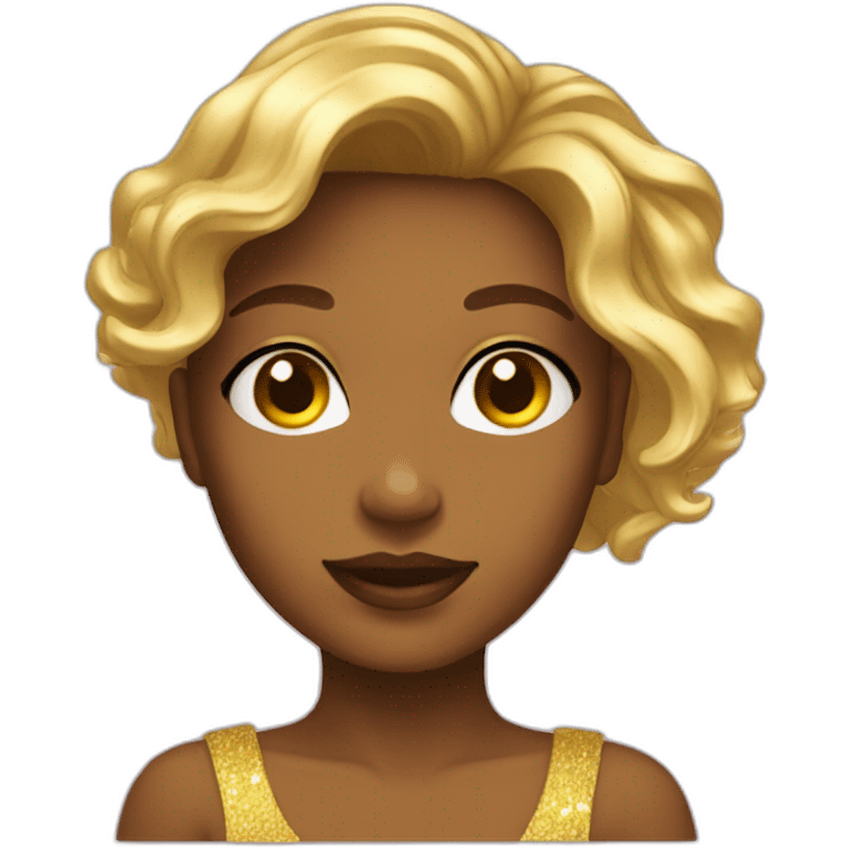 gold skin pretty girl disco emoji