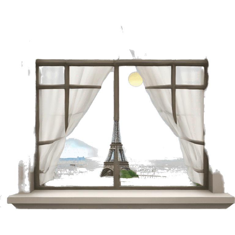 Window with the view at the whole Paris and Eiffel Tower  emoji