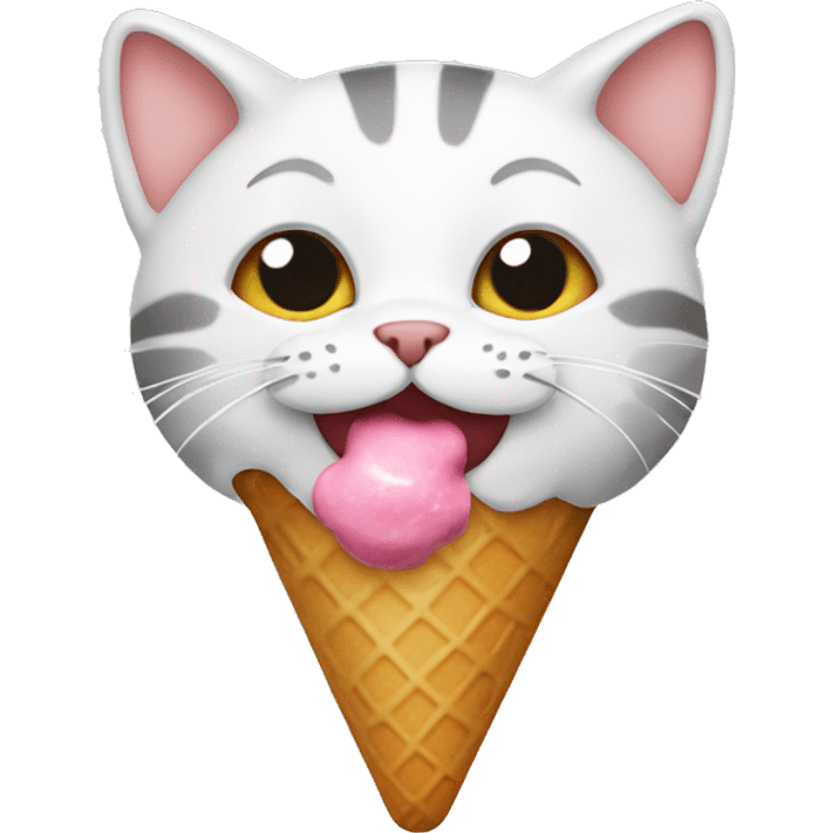 Cat with icecream emoji