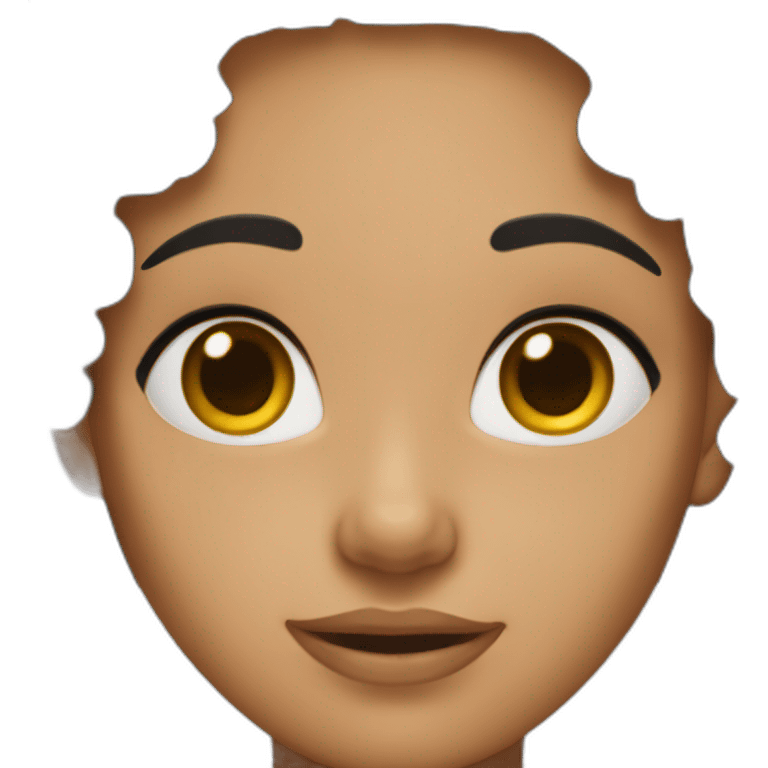 Female with black wavy hair, brown eyes, tanned skin emoji