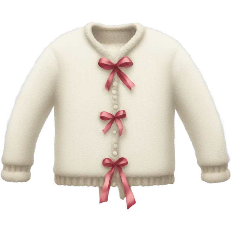 White fuzzy sweater with ribbons  emoji