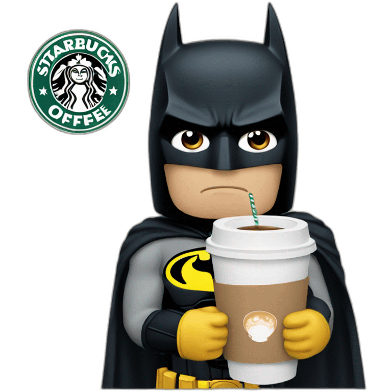 batman sad with starbucks in hand emoji