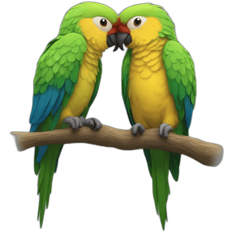 Parrots kiss emoji