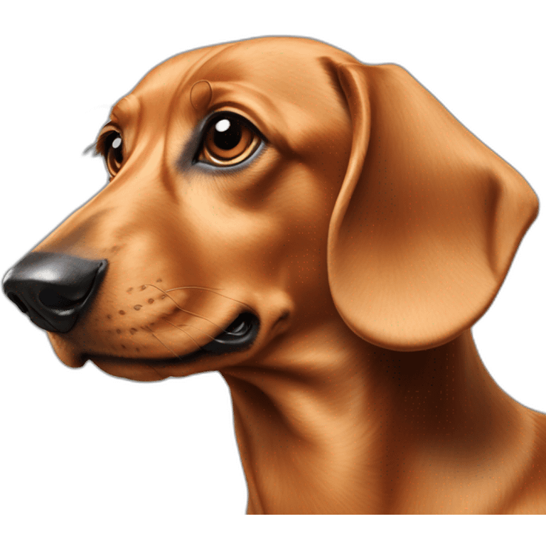 Dog head reality dachshund Looks to the left side 180 Degrees emoji