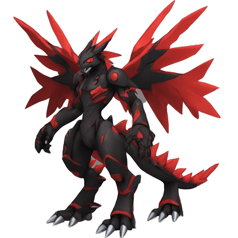  Cool Edgy Black Red godly Digimon-Fakemon full body emoji