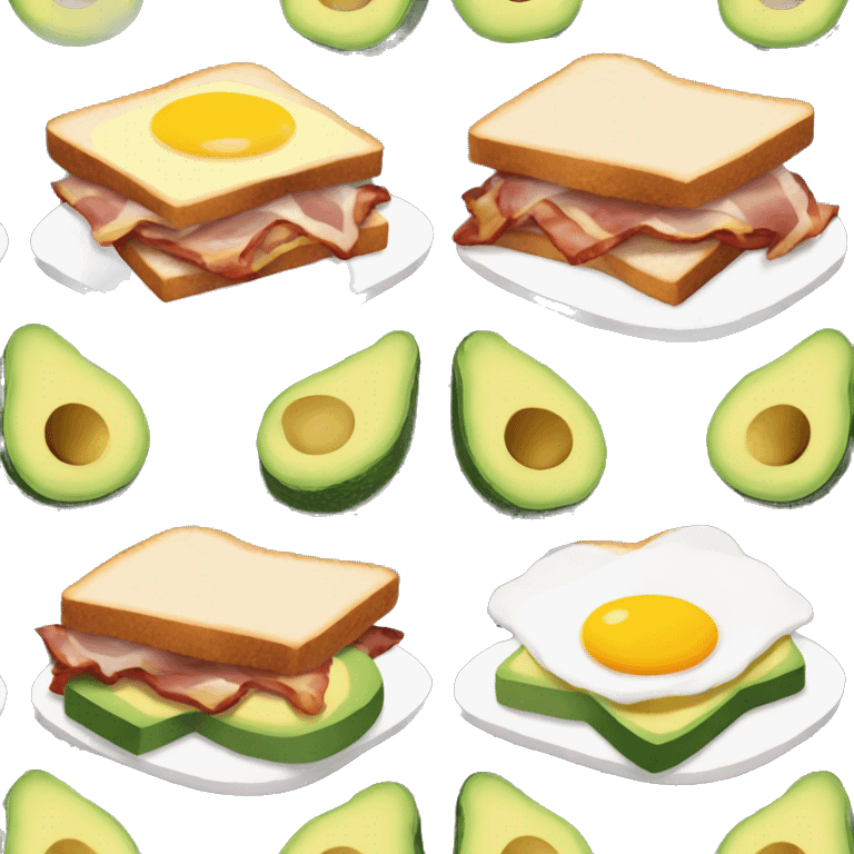 sandwich with egg, bacon, and avocado  emoji