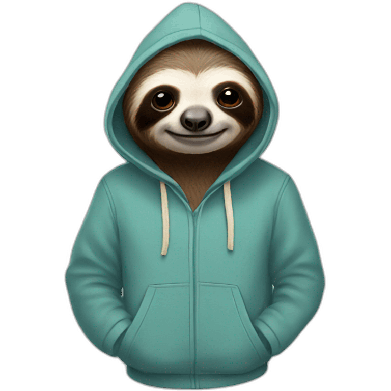 sloth wearing hoodie emoji