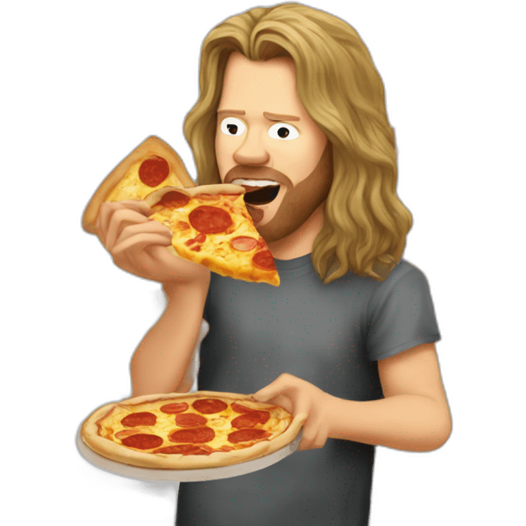 James hetfield young long hair eating pizza emoji