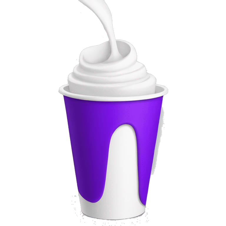 white paper cup purple pouring emoji