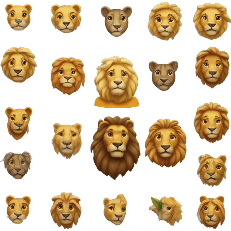 Corazón hecho por un león y una Leona  emoji