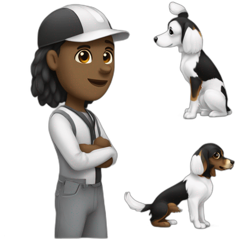 Black an white worker cocker dpanniel emoji