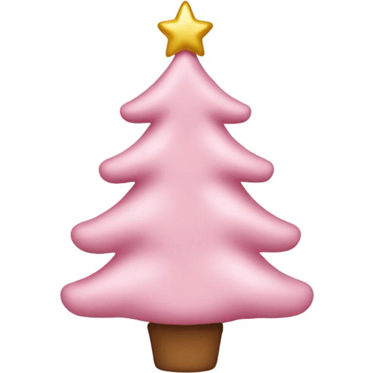 Light pink Christmas tree with ornaments on it emoji