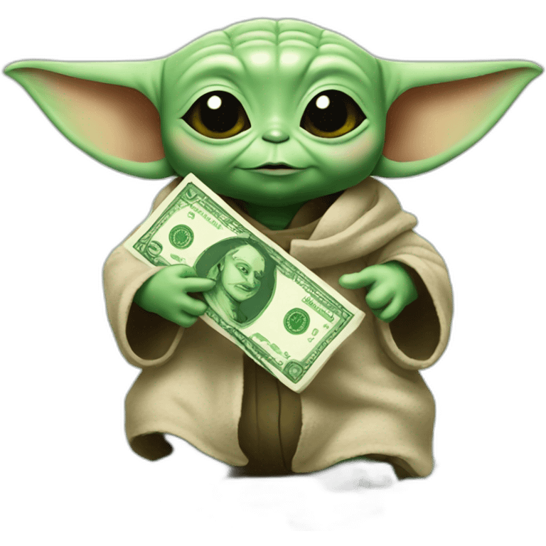 BABY YODA HOLDING MONEY emoji