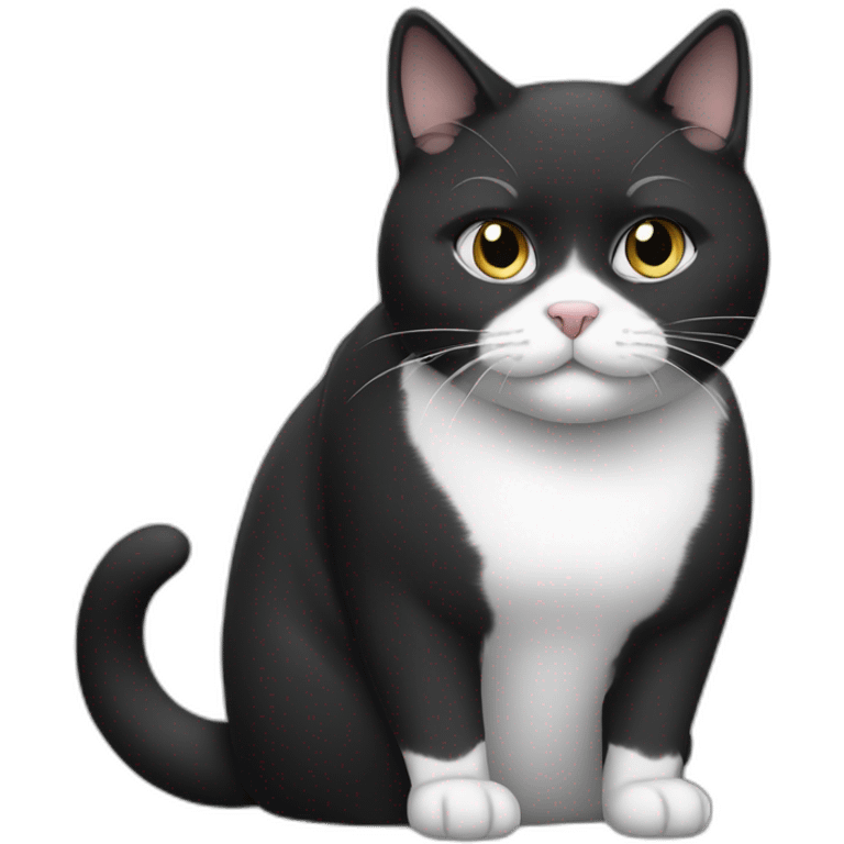 Female-black-and-white-fat-cat emoji