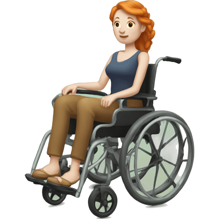 ginger woman stuck in a mythical wheelchair emoji