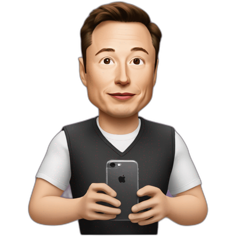 Elon musk with iPhone emoji