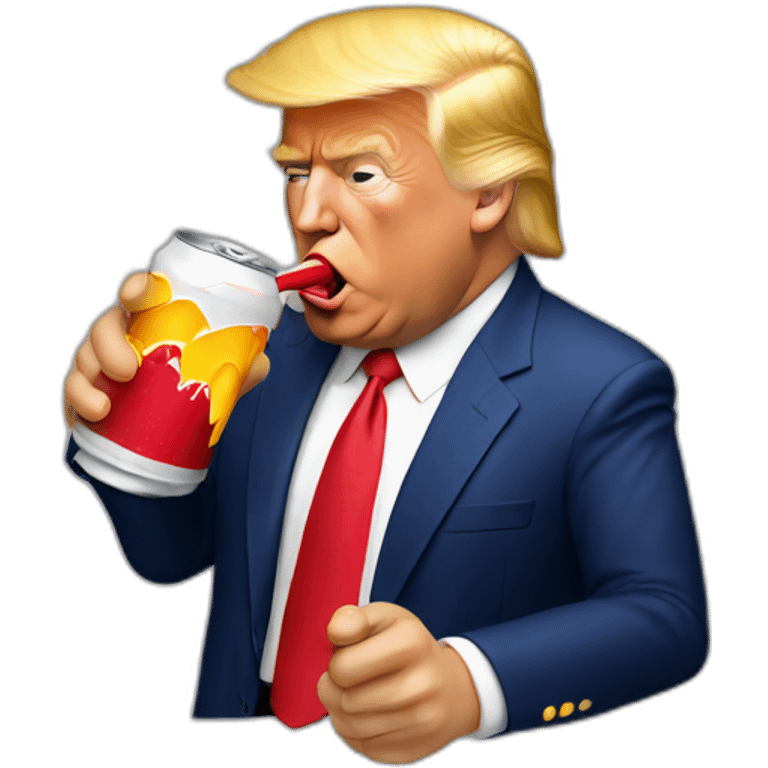 Trump drinking redbull emoji