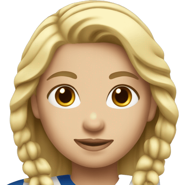 softball girl with blonde hair and blue eyes  emoji