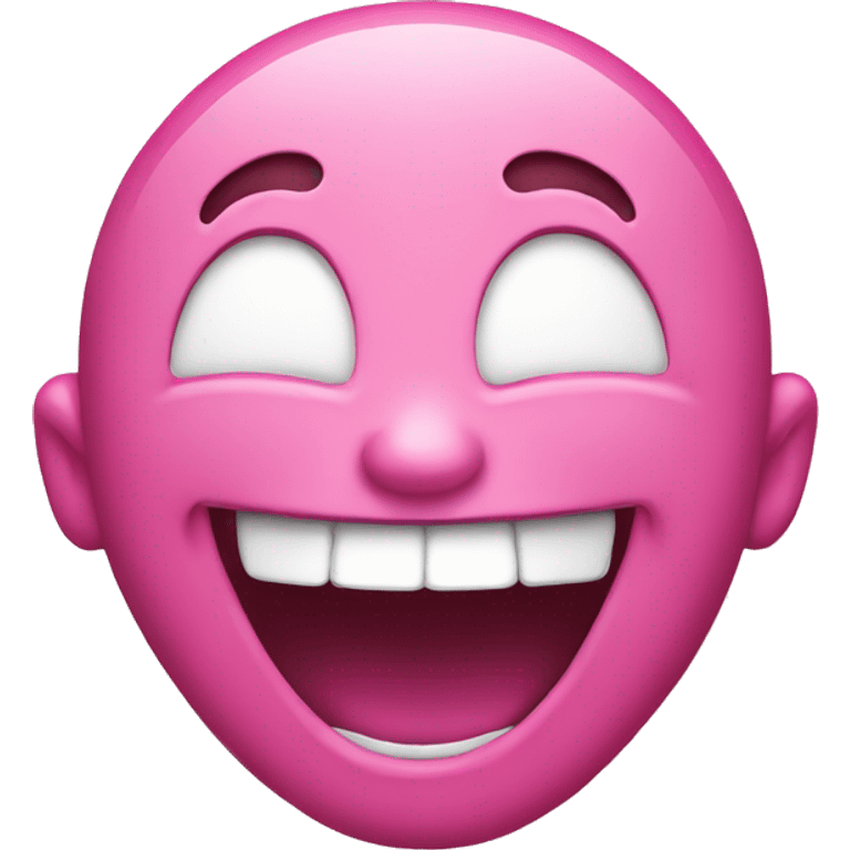 Pink laughing face  emoji