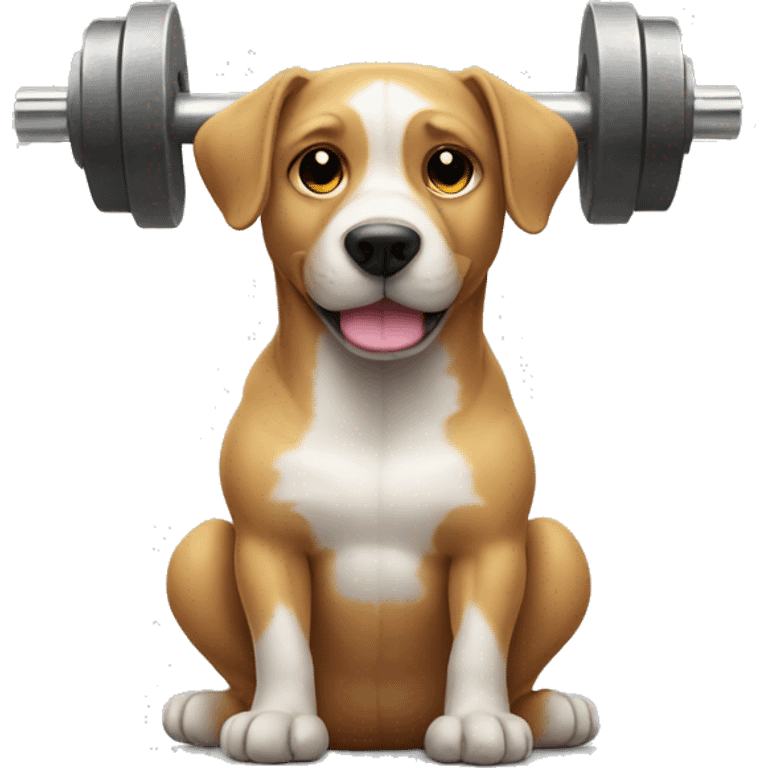 Dog doing weights  emoji