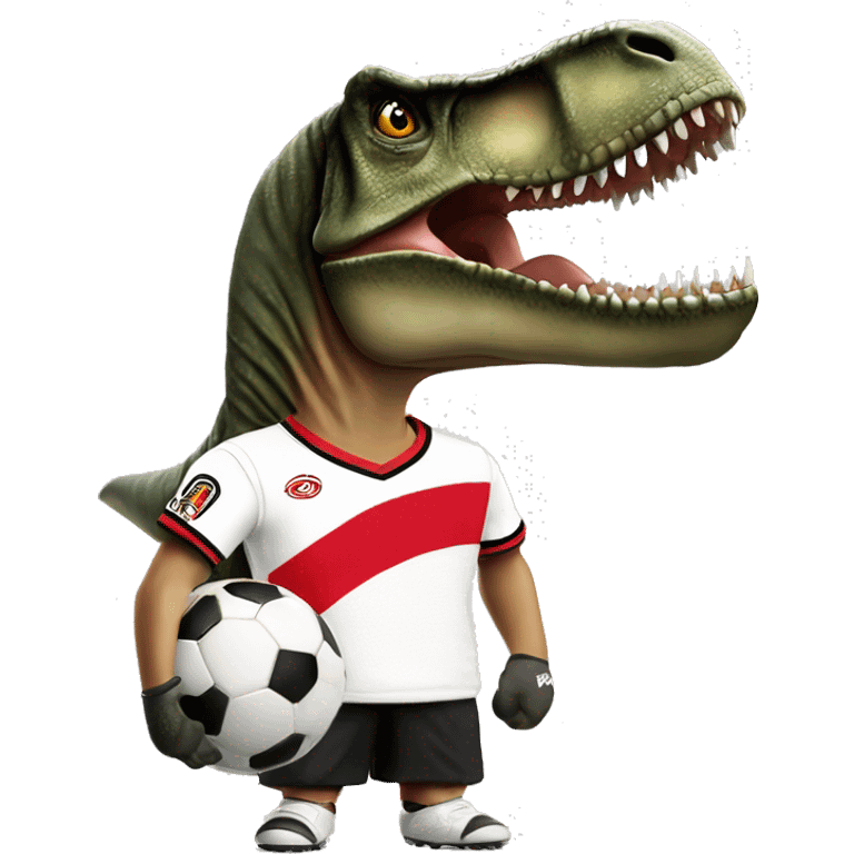 T rex con remera de futbol club river plate emoji