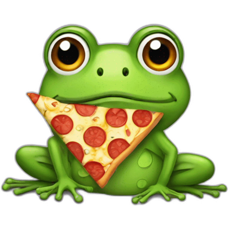 Frog with pizza emoji