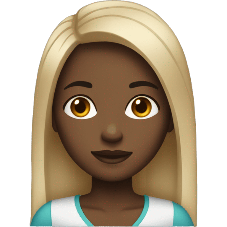 Black girl with straight hair emoji