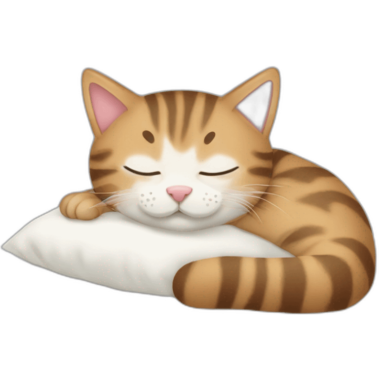 cute tabby cat sleeping on apillow emoji