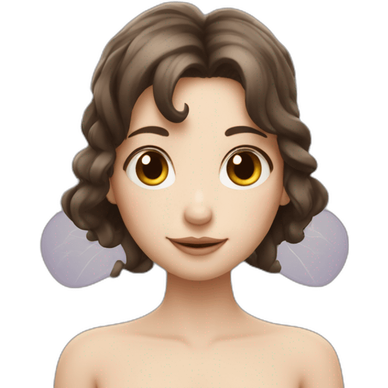 Fairy with dark brown haires and whithe skin emoji