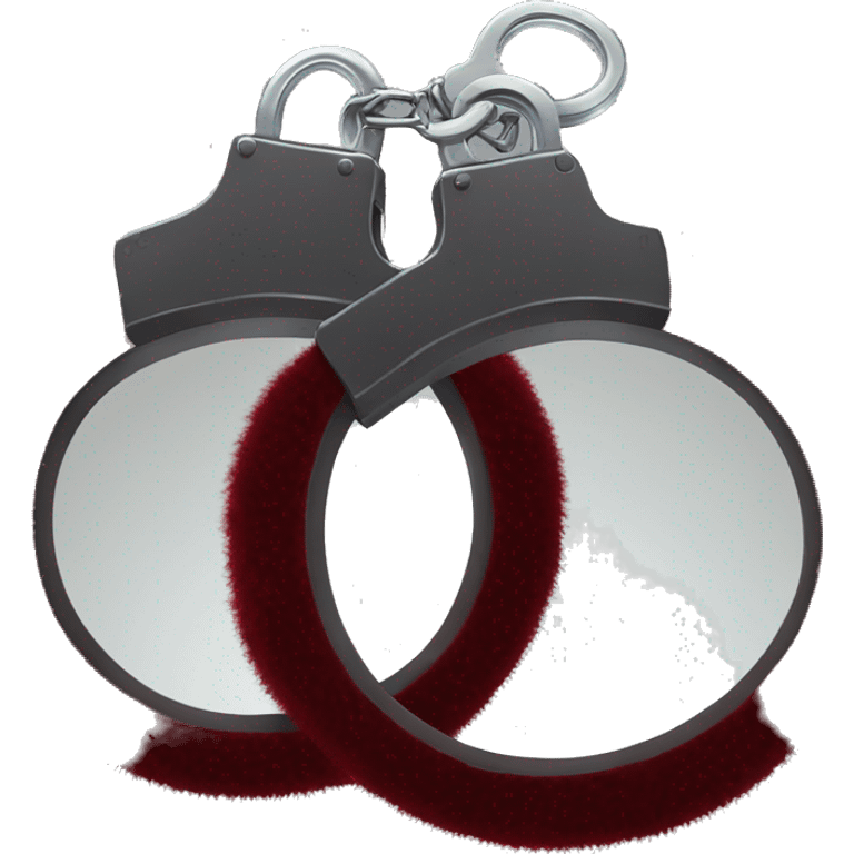 Dark red fuzzy handcuffs emoji