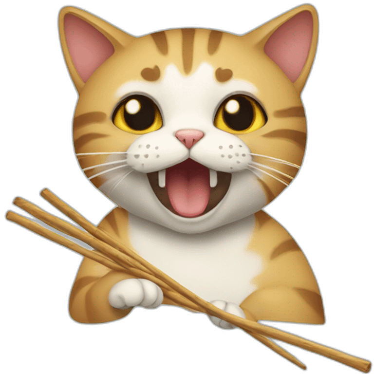 cat eating sticks emoji