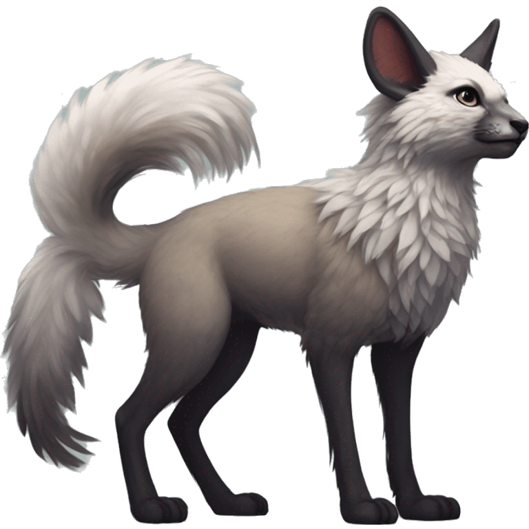 Modern Realistic Rare Fantasy Fluffy Vernid-Trico-species by LiLaiRa, full body emoji