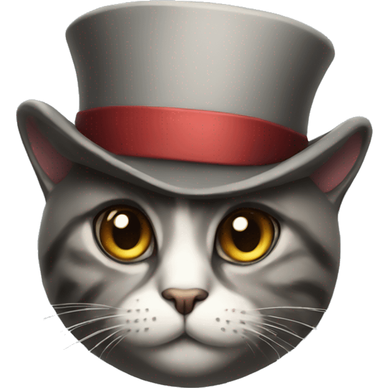 Cat wearing tophat emoji