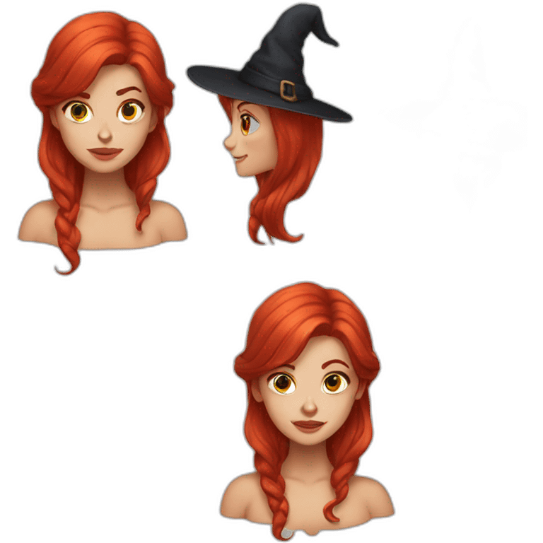 Witch with red red hair emoji