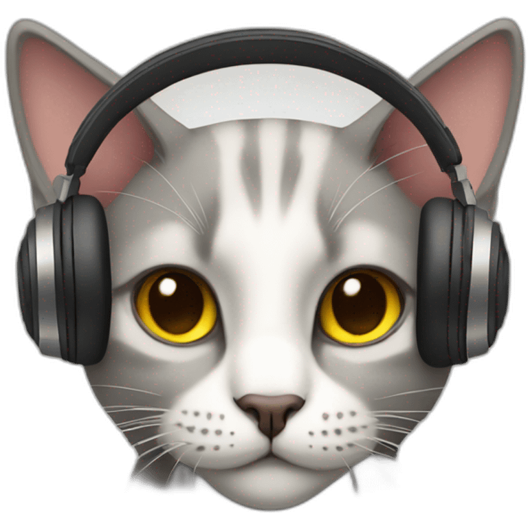 Cat with headphones  emoji