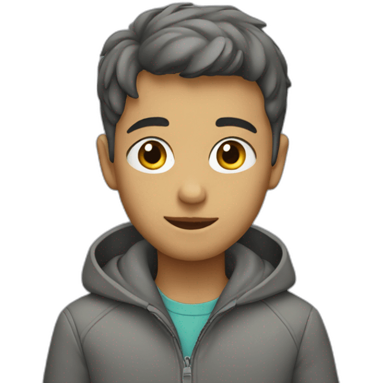 Boy with grey coat emoji