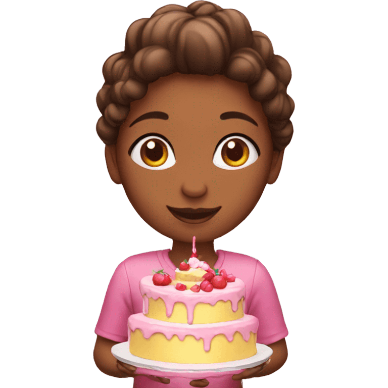 a girl with cake emoji