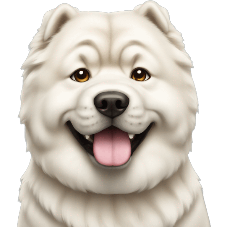 White Chow chow dog emoji