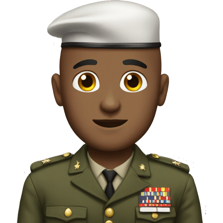 bald man in a militar uniform emoji