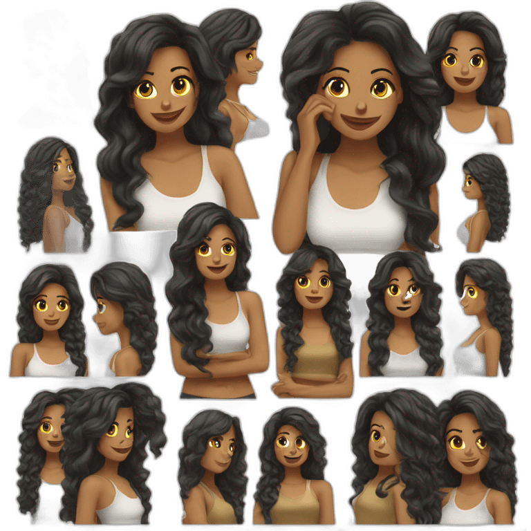 Mujer cabello lacio negro Costa rica Karen Morales Adams emoji