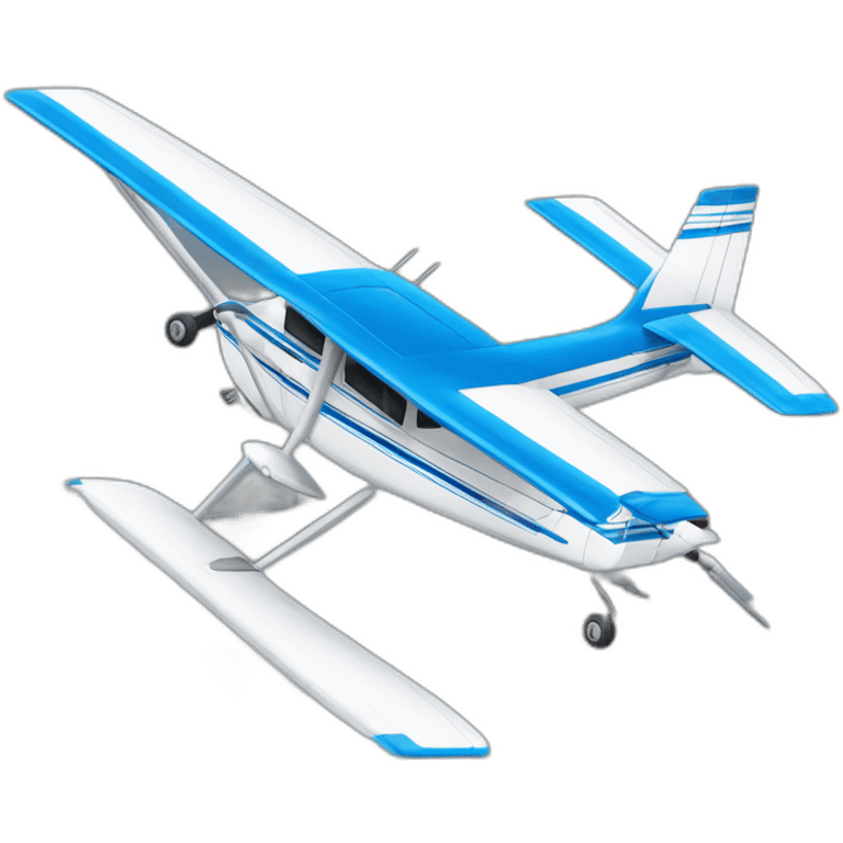 avion cessna 172 celeste, blanco y azul emoji